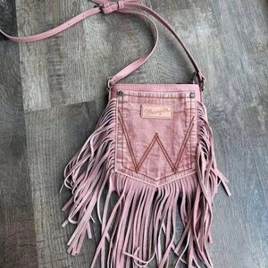 Wrangler Dusty Pink Fringe Crossbody Bag